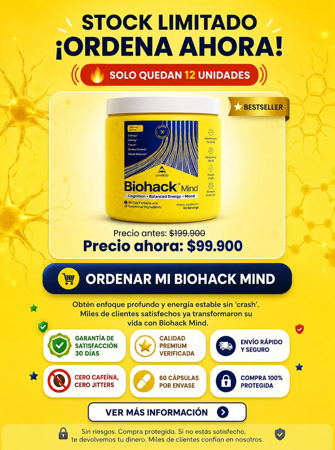 Biohack Mind | Energía constante todo el día 100% natural☘️