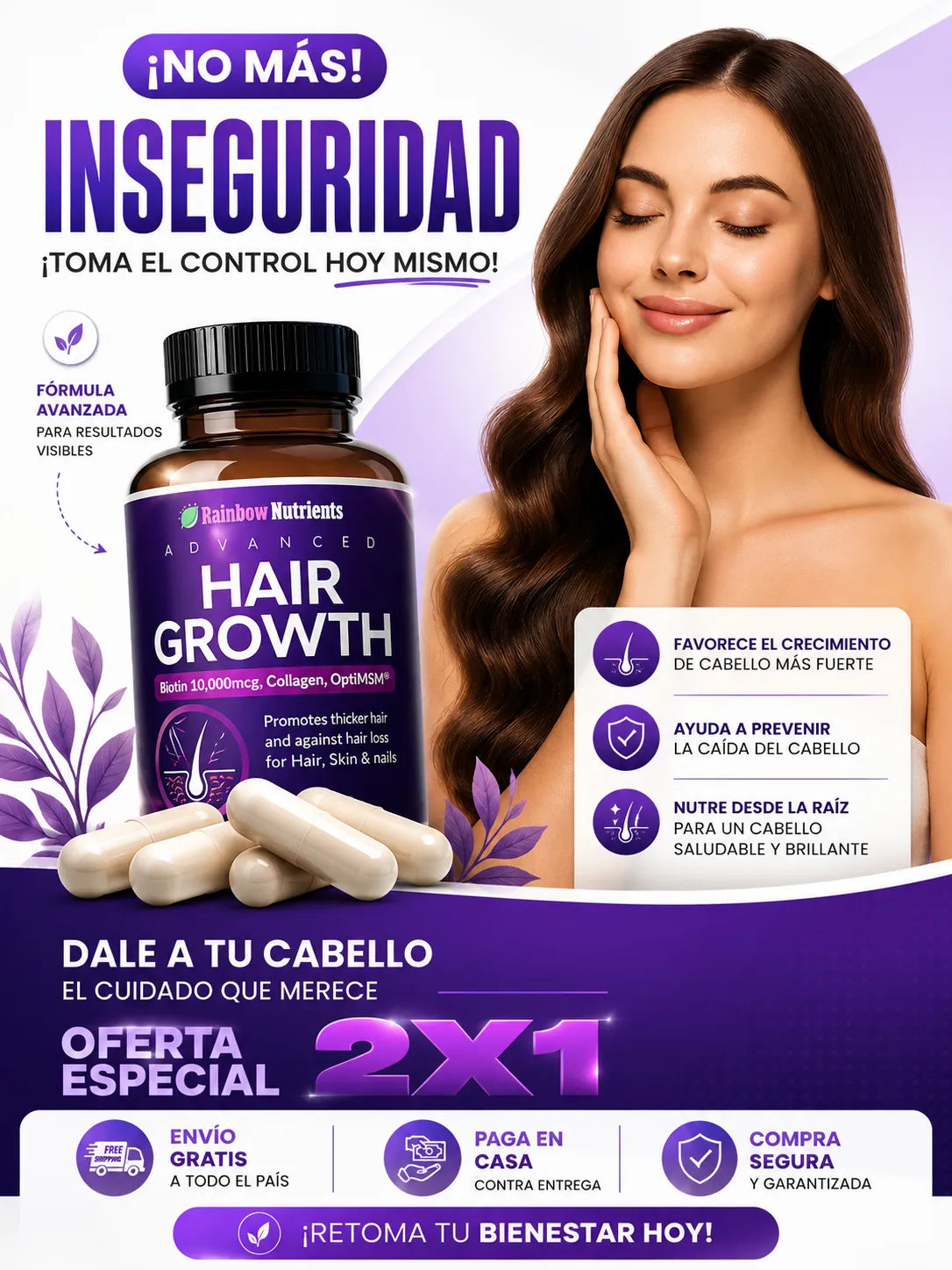 Vitaminas Para El Cabello Hair Growth | 2X1 Oferta